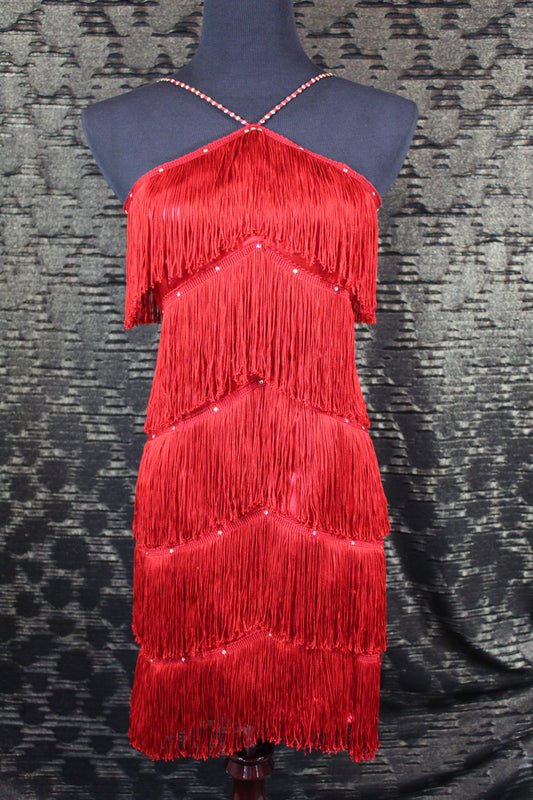 Special Occasion Dress /Halter Fringed